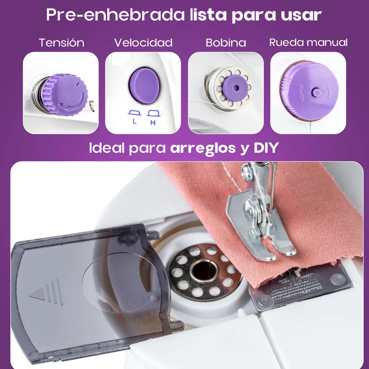 Miniatura 2 de Máquina De Coser Mini Eléctrica Portátil